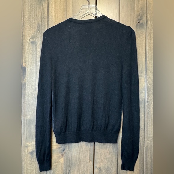 Lauren Ralph Lauren silk & cashmere equestrian print cardigan black - Picture 8 of 8